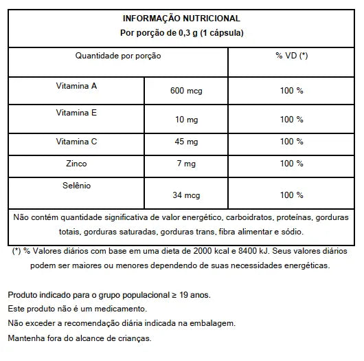 Antiox Suplemento Antioxidante com Vitaminas e Minerais Magrass (60 cápsulas)