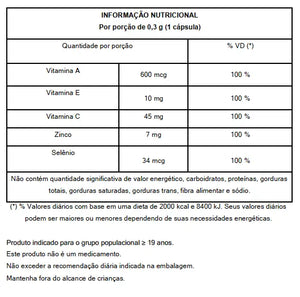Antiox Suplemento Antioxidante com Vitaminas e Minerais Magrass (60 cápsulas)