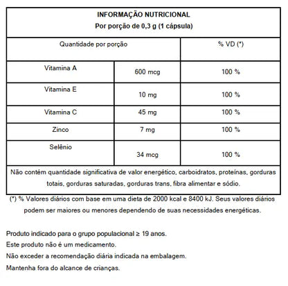 Antiox Suplemento Antioxidante com Vitaminas e Minerais Magrass (60 cápsulas)