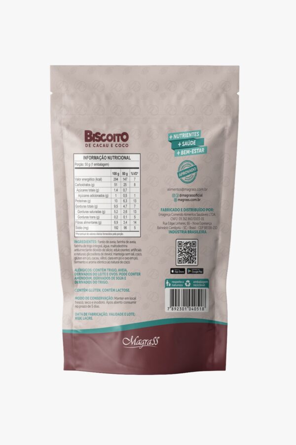 Biscoito de Cacau e Coco 50g Magrass