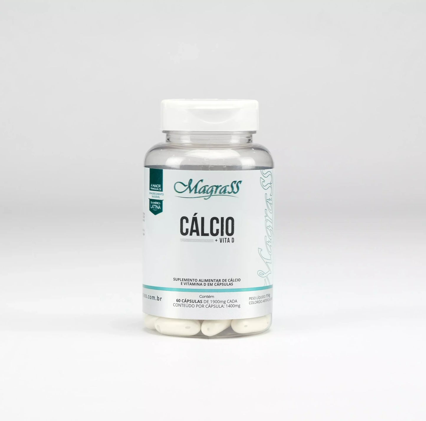 Cálcio com Vitamina D3 para Saúde Óssea Magrass (60 Cápsulas)