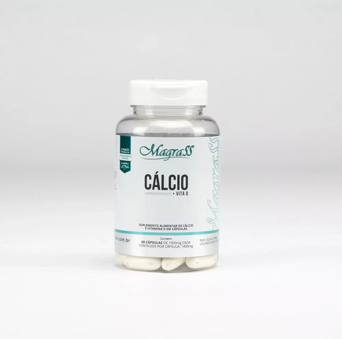 Cálcio com Vitamina D3 para Saúde Óssea Magrass (60 Cápsulas)
