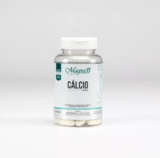 Cálcio com Vitamina D3 para Saúde Óssea Magrass (60 Cápsulas)