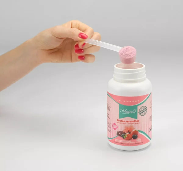 Chá Instantâneo Sabor Frutas Vermelhas com Hibiscus Cranberry e Fibras FS Control Magrass (150g)