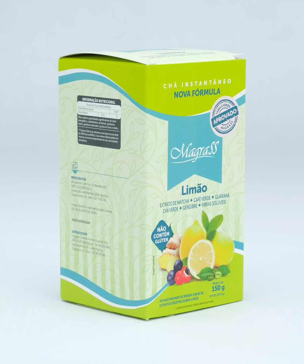 Chá Instantâneo Sabor Limão com Lipo Complex e Fibras FS Control Magrass (150g)