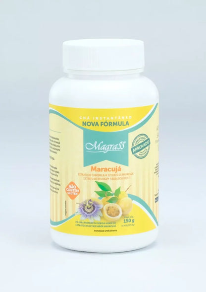 Chá Instantâneo Sabor Maracujá com Relax Complex e Fibras FS Control Magrass (150g)