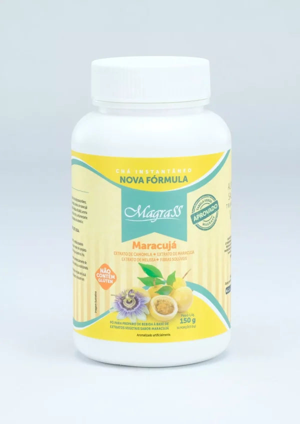 Chá Instantâneo Sabor Maracujá com Relax Complex e Fibras FS Control Magrass (150g)