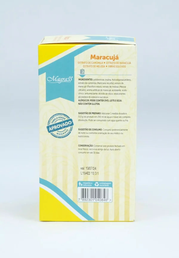 Chá Instantâneo Sabor Maracujá com Relax Complex e Fibras FS Control Magrass (150g)