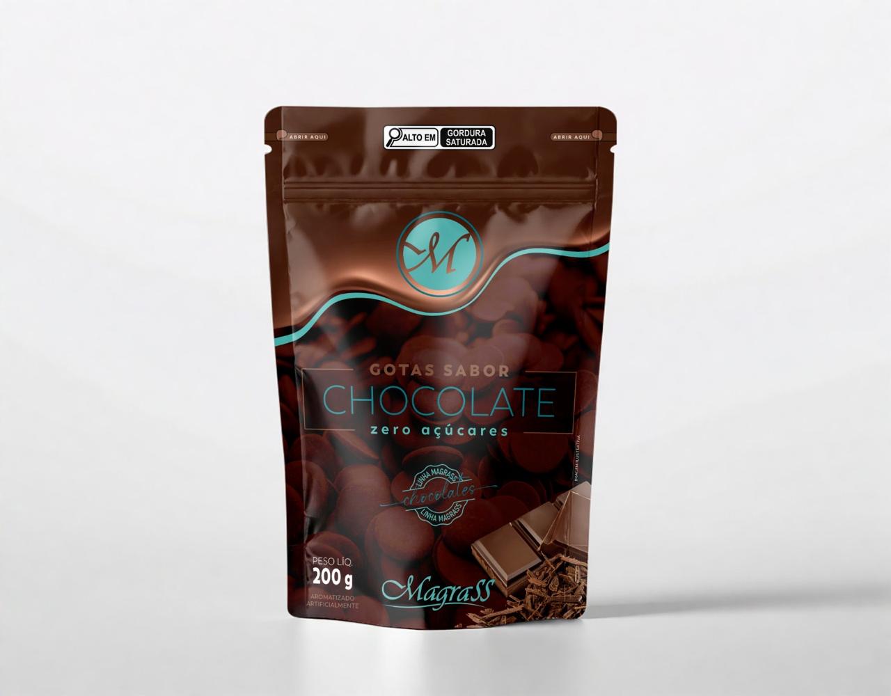 Gotas Sabor Chocolate Zero Açúcar Magrass (200g)