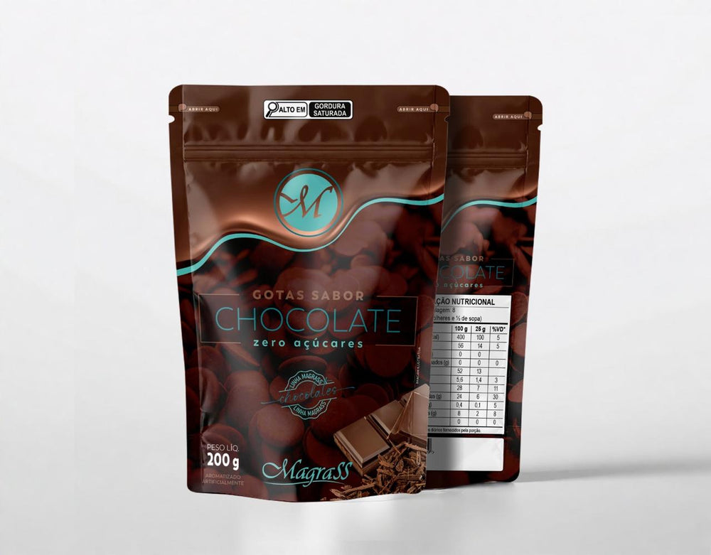 Gotas Sabor Chocolate Zero Açúcar Magrass (200g)
