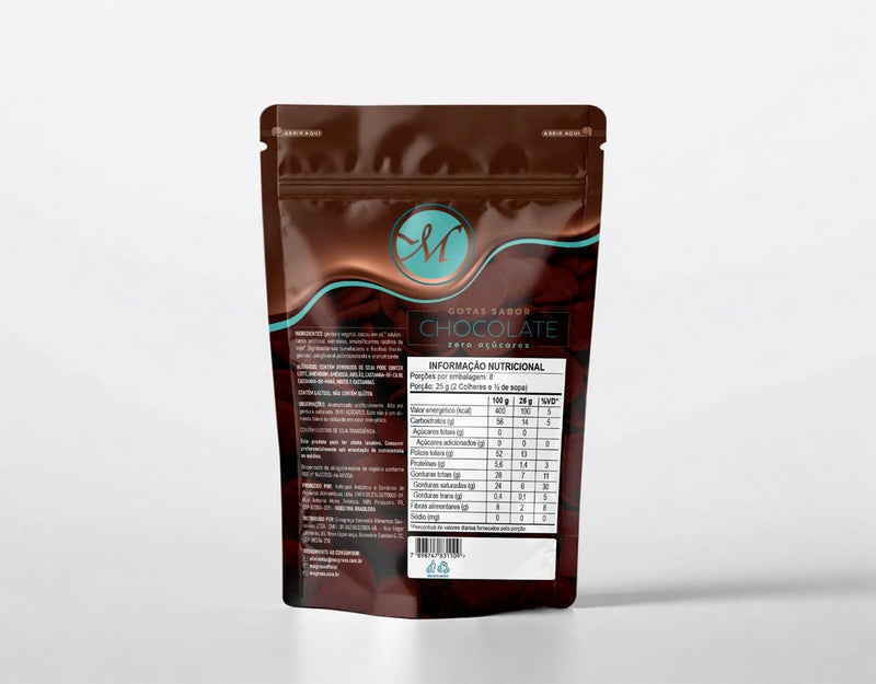 Gotas Sabor Chocolate Zero Açúcar Magrass (200g)