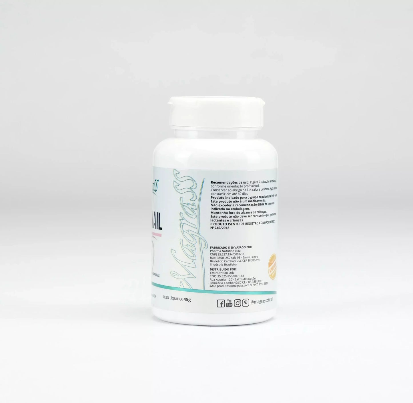 Hair&Nails com Biotina Ácido Fólico e Zinco Magrass (60 Cápsulas)