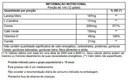 Moromix Suplemento Alimentar com Laranja Moro e L-Carnitina Magrass (30ml - 3 Unidades)