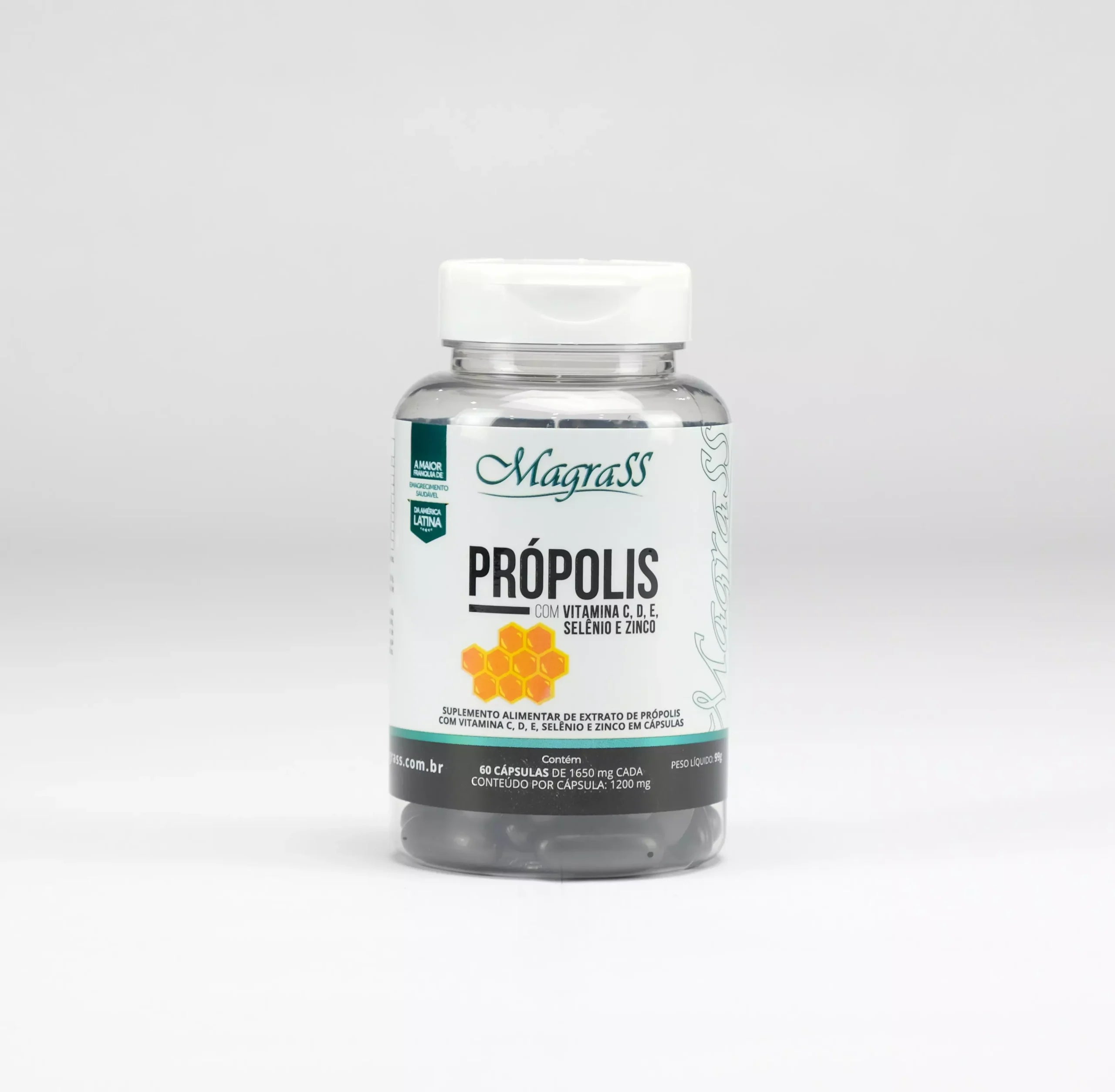 Própolis com Vitaminas C D E Selênio e Zinco Magrass (60 Cápsulas - 3 Unidades)