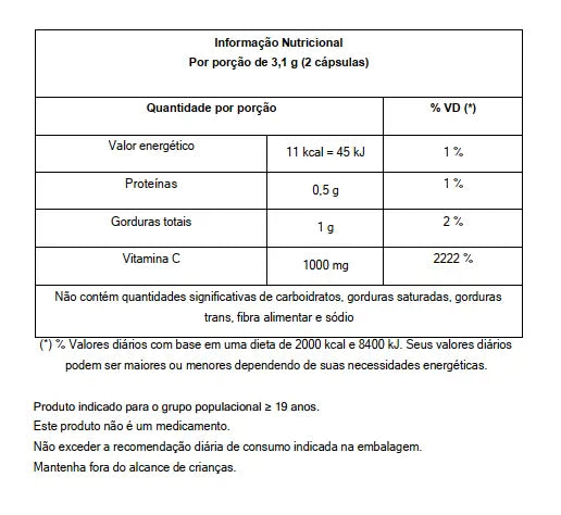 Vitamina C 1000mg Magrass (60 Cápsulas)