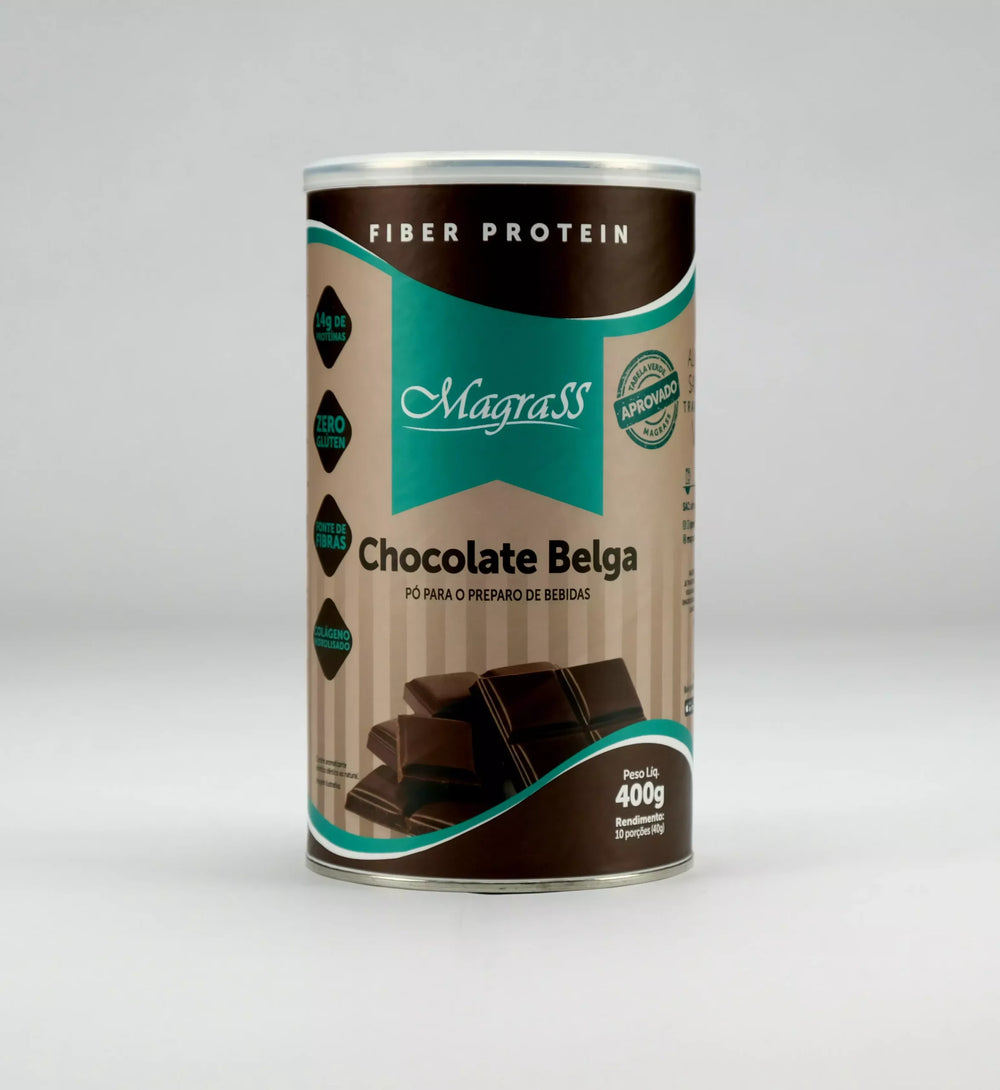 Whey Protein Isolado Concentrado e Hidrolisado Fiber Magrass (400g – Sabor Chocolate Belga))