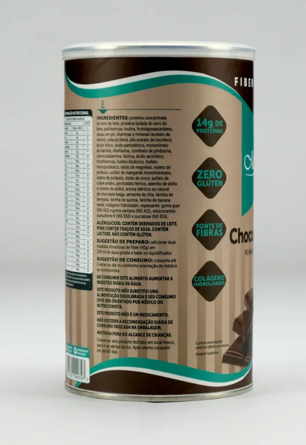 Whey Fiber Protein com Isolado Concentrado e Hidrolisado Magrass (400g – Sabor Chocolate Belga))