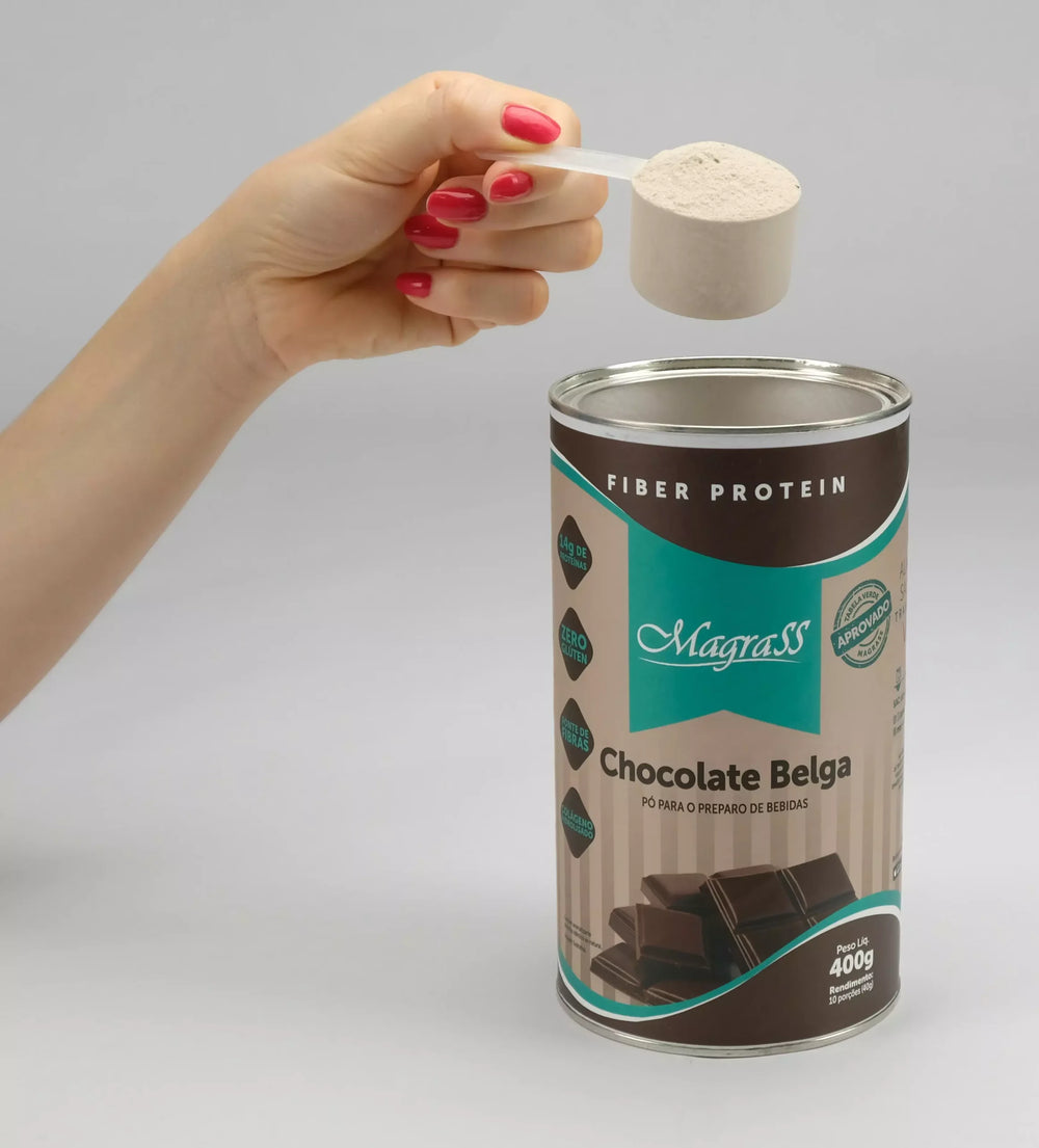 Whey Protein Isolado Concentrado e Hidrolisado Fiber Magrass (400g – Sabor Chocolate Belga))