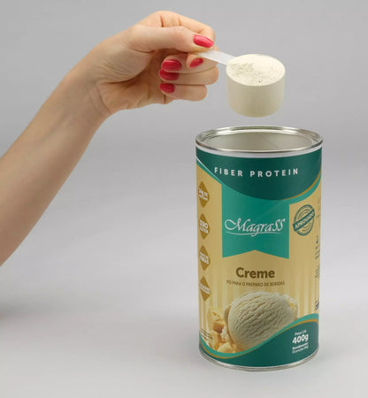 Whey Fiber Protein com Isolado Concentrado e Hidrolisado Magrass (400g – Sabor Creme)