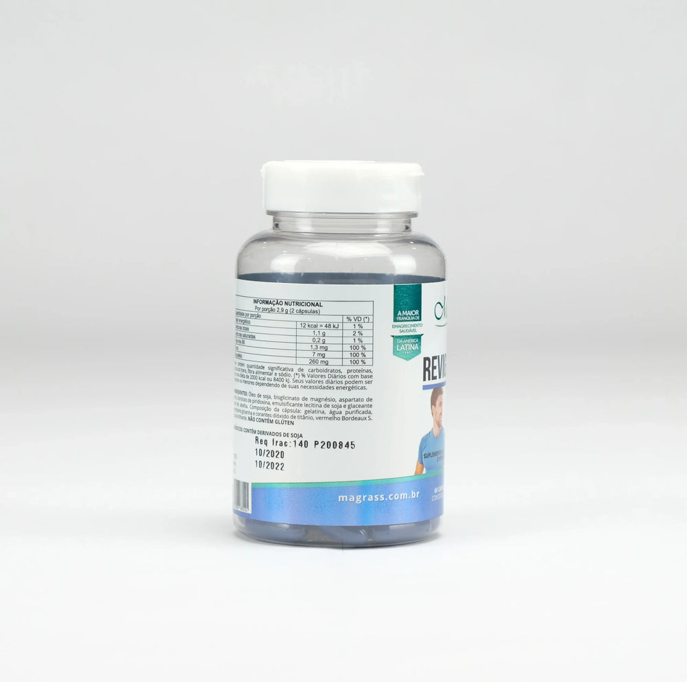 Revigorante ZMA com Zinco Magnésio e Vitamina B6 Magrass (60 Cápsulas - 3 Unidades)