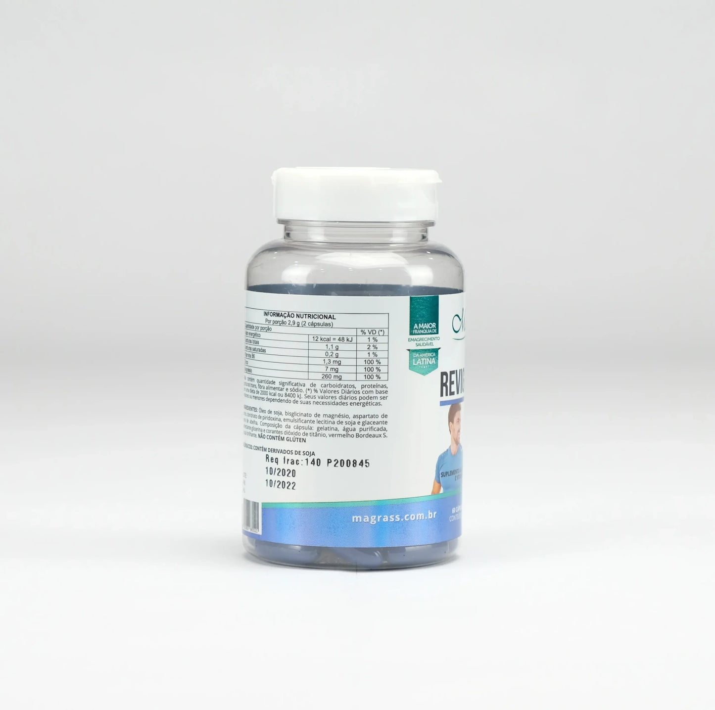 Revigorante ZMA com Zinco Magnésio e Vitamina B6 Magrass (60 Cápsulas - 3 Unidades)