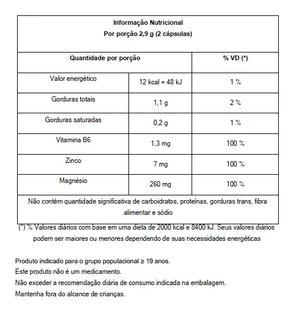 Revigorante ZMA com Zinco Magnésio e Vitamina B6 Magrass (60 Cápsulas)